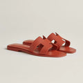 Hermès Sandales Oran rouge lisse